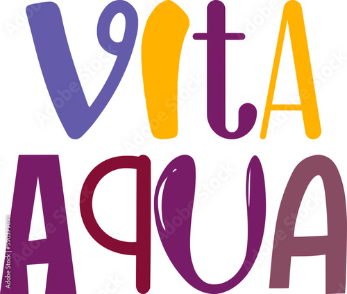 Vita Aqua Typography Illustration for Newsletter, Bookmark , Icon, Presentation 