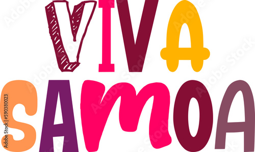 Viva Samoa Hand Lettering Illustration for Banner, Magazine, Bookmark , Decal
