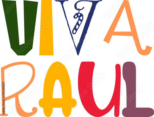 Viva Raul Hand Lettering Illustration for Logo, Banner, Brochure, Bookmark 
