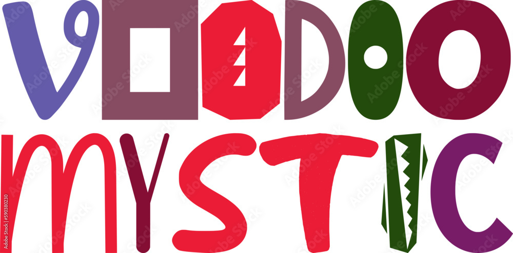 Voodoo Mystic Typography Illustration for Presentation , T-Shirt Design, Logo, Banner Voodoo Mystic Typography Illustration for Presentation , T-Shirt Design, Logo, Banner