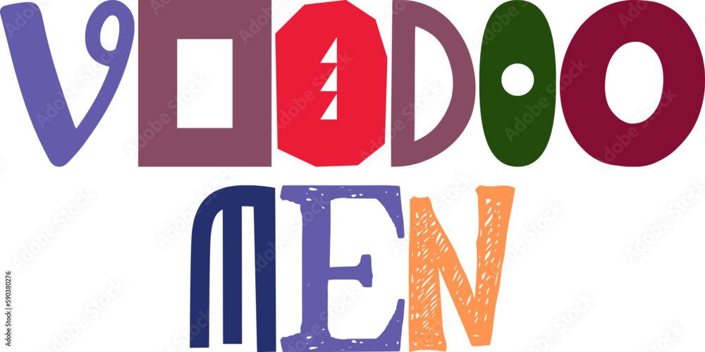 Voodoo Men Typography Illustration for Flyer, Icon, Book Cover, Banner Voodoo Men Typography Illustration for Flyer, Icon, Book Cover, Banner