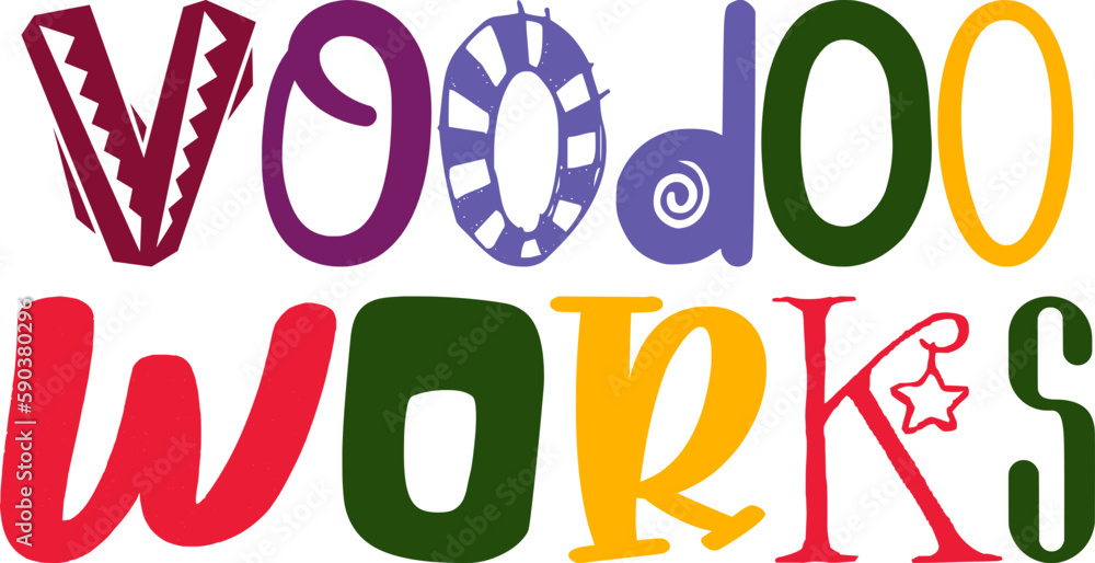Voodoo Works Calligraphy Illustration for Poster, Newsletter, Motion Graphics, T-Shirt Design