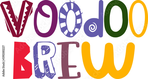 Voodoo Brew Hand Lettering Illustration for Newsletter, Bookmark , Banner, Magazine