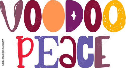 Voodoo Peace Calligraphy Illustration for Banner, Gift Card, Infographic, Stationery