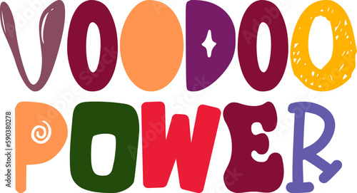 Voodoo Power Hand Lettering Illustration for Flyer, Bookmark , Motion Graphics, Sticker 