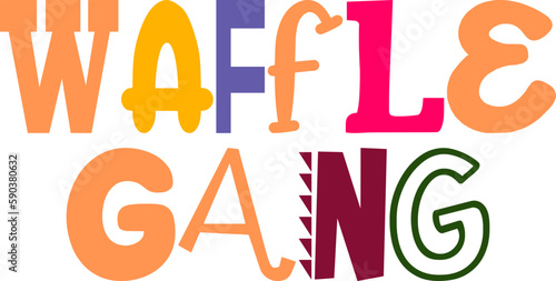 Waffle Gang Typography Illustration for Bookmark , Magazine, Motion Graphics, Book Cover