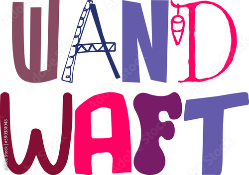 Wand Waft Calligraphy Illustration for Poster, Mug Design, Motion Graphics, Brochure