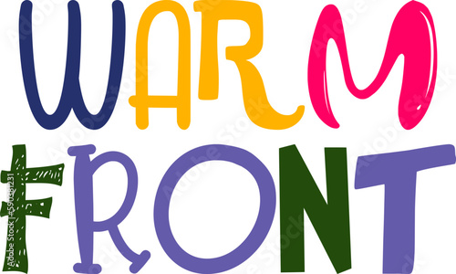 Warm Front Typography Illustration for Bookmark , Magazine, Stationery, Logo