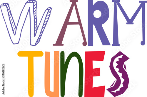 Warm Tunes Hand Lettering Illustration for Magazine, Brochure, Banner, Icon