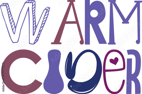Warm Cider Typography Illustration for Flyer, Logo, Mug Design, Bookmark 