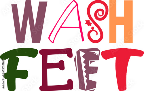 Wash Feet Calligraphy Illustration for Infographic, Mug Design, Packaging, Banner