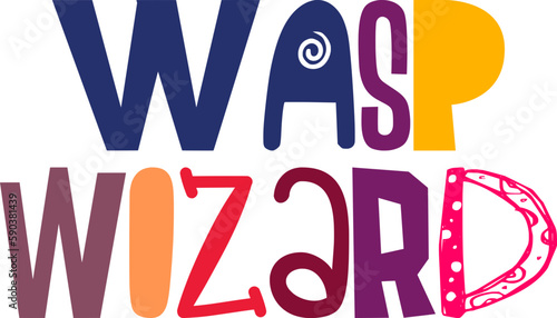 Wasp Wizard Calligraphy Illustration for Presentation , Gift Card, Flyer, Bookmark 