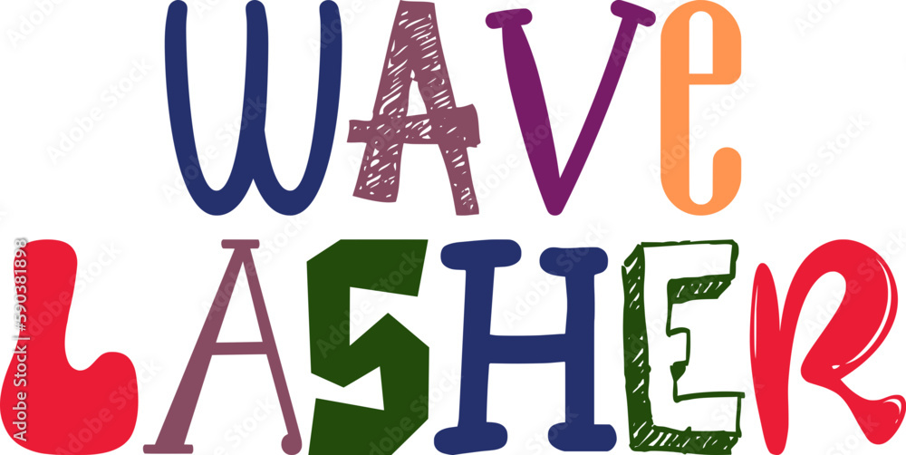 Wave Lasher Hand Lettering Illustration for Bookmark , Mug Design, Book Cover, Packaging Wave Lasher Hand Lettering Illustration for Bookmark , Mug Design, Book Cover, Packaging