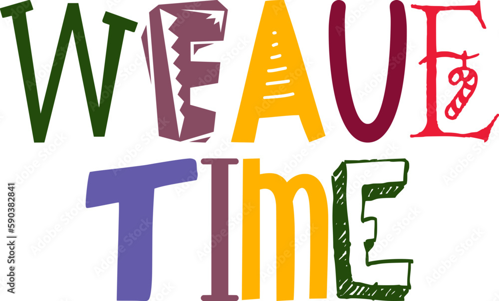 Weave Time Typography Illustration for Logo, Decal, T-Shirt Design, Motion Graphics Weave Time Typography Illustration for Logo, Decal, T-Shirt Design, Motion Graphics