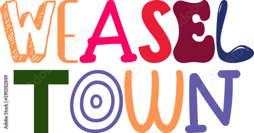 Weasel Town Calligraphy Illustration for Brochure, Poster, Banner, Book Cover