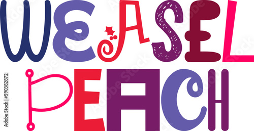 Weasel Peach Hand Lettering Illustration for Newsletter, Stationery, Social Media Post, Magazine