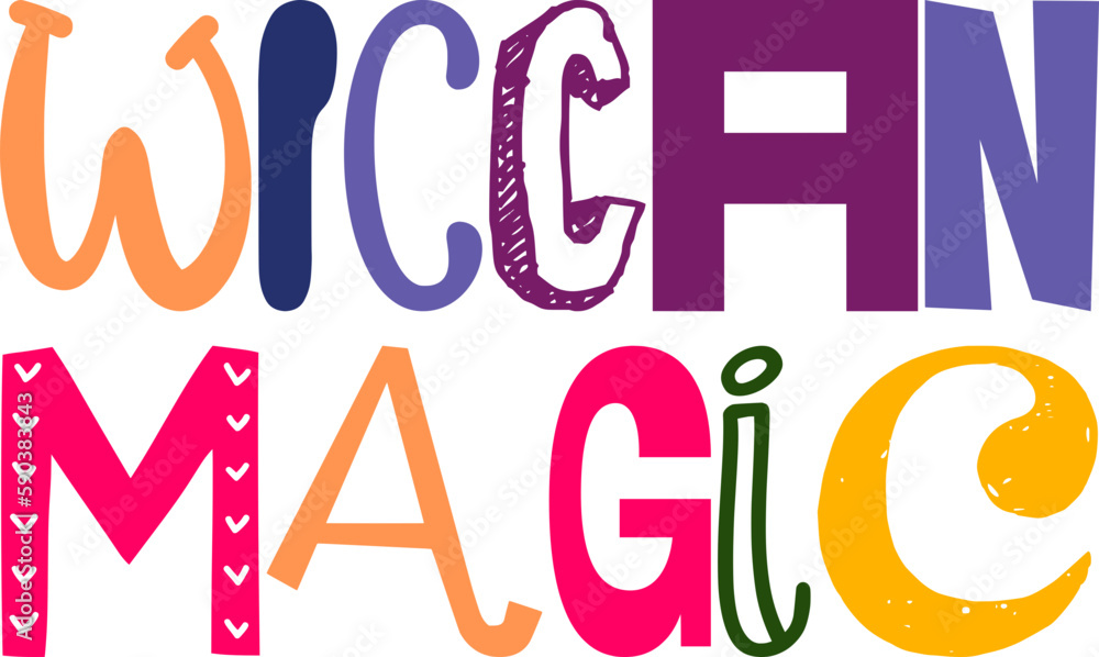 Wiccan Magic Hand Lettering Illustration for Magazine, Social Media Post, T-Shirt Design, Brochure Wiccan Magic Hand Lettering Illustration for Magazine, Social Media Post, T-Shirt Design, Brochure