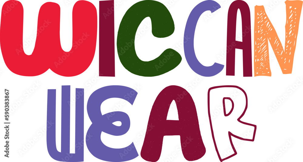 Wiccan Wear Hand Lettering Illustration for Packaging, Stationery, Brochure, Flyer Wiccan Wear Hand Lettering Illustration for Packaging, Stationery, Brochure, Flyer