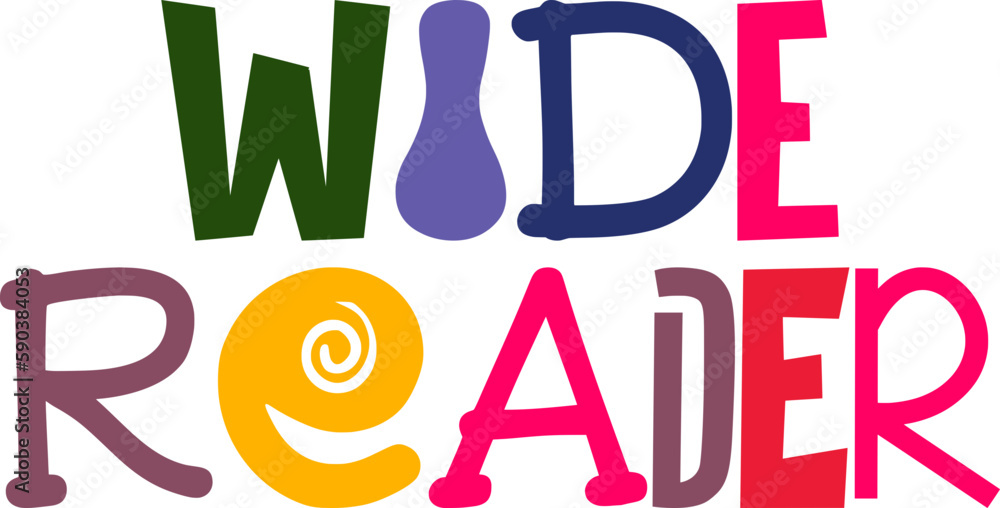 Wide Reader Calligraphy Illustration for Social Media Post, Label, Infographic, Banner