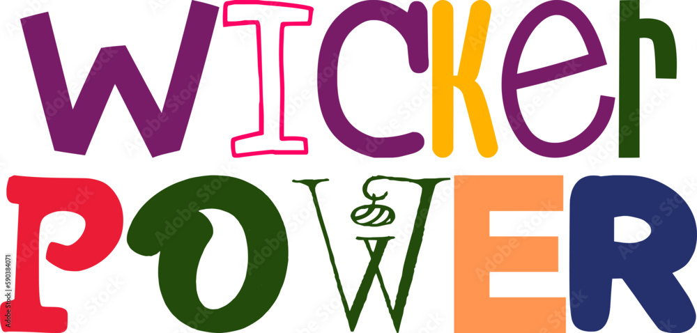 Wicker Power Hand Lettering Illustration for Stationery, Icon, Magazine, Brochure Wicker Power Hand Lettering Illustration for Stationery, Icon, Magazine, Brochure
