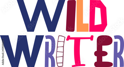 Wild Writer Hand Lettering Illustration for Infographic, Postcard , Label, Bookmark 