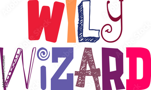 Wily Wizard Calligraphy Illustration for Icon, Book Cover, Newsletter, Brochure