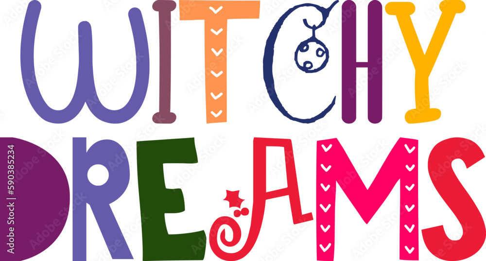 Witchy Dreams Calligraphy Illustration for Postcard , Brochure, Motion Graphics, Stationery Witchy Dreams Calligraphy Illustration for Postcard , Brochure, Motion Graphics, Stationery