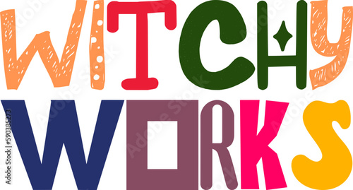 Witchy Works Typography Illustration for Packaging, Motion Graphics, Book Cover, Magazine