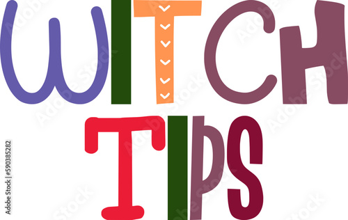 Witch Tips Hand Lettering Illustration for Packaging, Mug Design, Motion Graphics, Presentation 