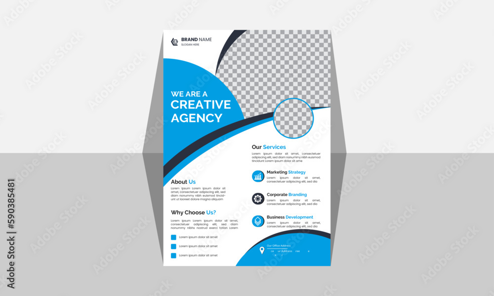  flyer , brochure . cover design layout space for photo background, vector illustration template in A4 size
