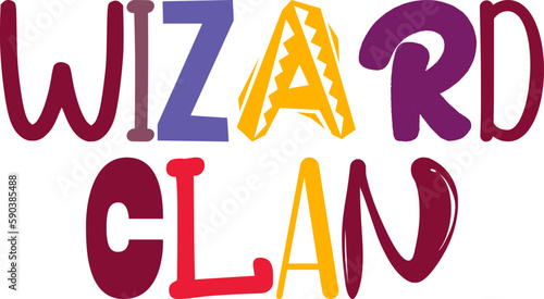 Wizard Clan Hand Lettering Illustration for Logo, Flyer, Poster, Motion Graphics