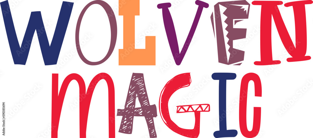 Wolven Magic Hand Lettering Illustration for Flyer, Label, Presentation , Brochure Wolven Magic Hand Lettering Illustration for Flyer, Label, Presentation , Brochure