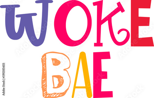 Woke Bae Calligraphy Illustration for Book Cover, Brochure, Stationery, Decal