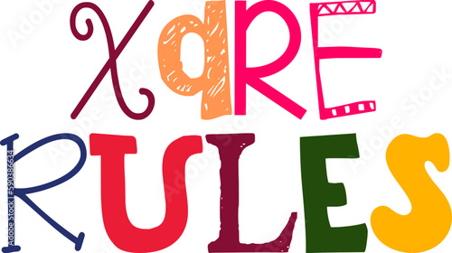 Xare Rules Typography Illustration for Stationery, Decal, Magazine, Newsletter