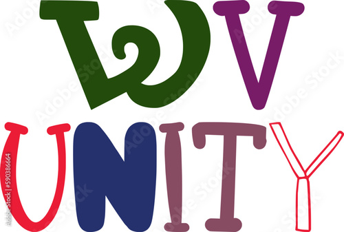 Wv Unity Typography Illustration for Gift Card, Mug Design, Newsletter, Poster