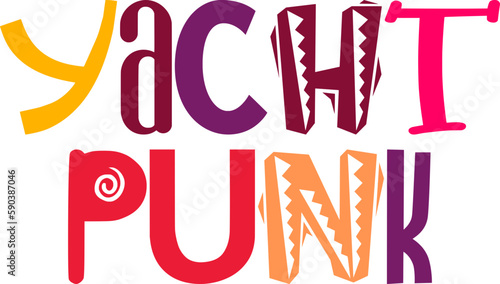 Yacht Punk Hand Lettering Illustration for Newsletter, Label, Banner, Motion Graphics