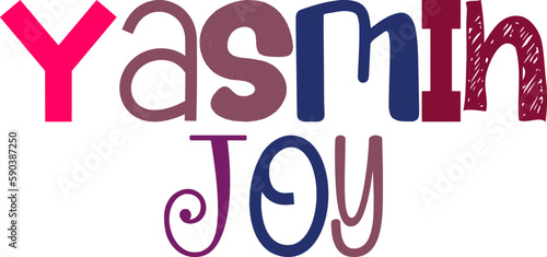 Yasmin Joy Typography Illustration for Stationery, Packaging, Postcard , Banner photo