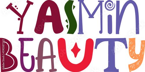 Yasmin Beauty Calligraphy Illustration for Newsletter, Icon, Flyer, Mug Design