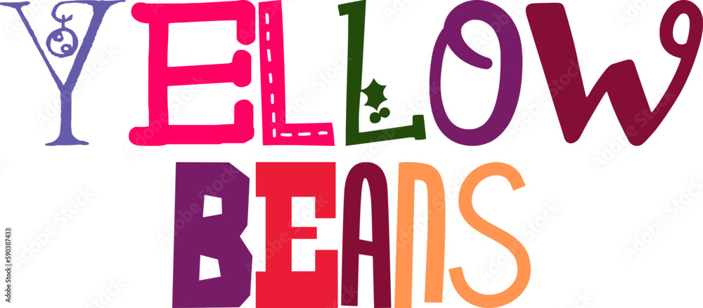 Yellow Beans Calligraphy Illustration for Presentation , Motion Graphics, Mug Design, Banner Yellow Beans Calligraphy Illustration for Presentation , Motion Graphics, Mug Design, Banner