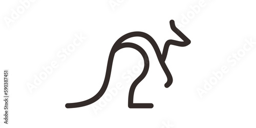 kangaroo logo design line icon vector illustration