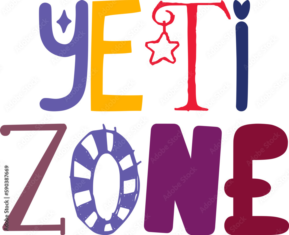 Yeti Zone Hand Lettering Illustration for T-Shirt Design, Poster, Presentation , Infographic Yeti Zone Hand Lettering Illustration for T-Shirt Design, Poster, Presentation , Infographic