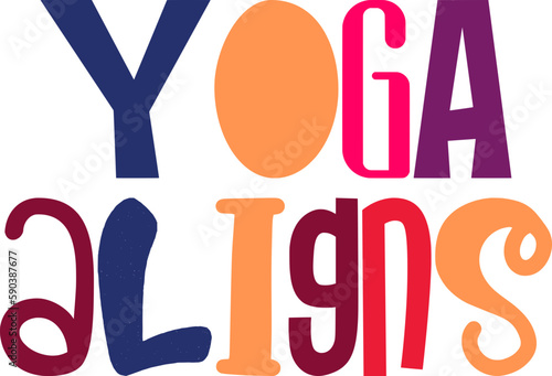Yoga Aligns Calligraphy Illustration for Stationery, Motion Graphics, Newsletter, Bookmark 
