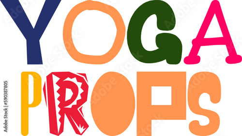 Photos Yoga Props Hand Lettering Illustration for Decal, Stationery, Label, Book Cover