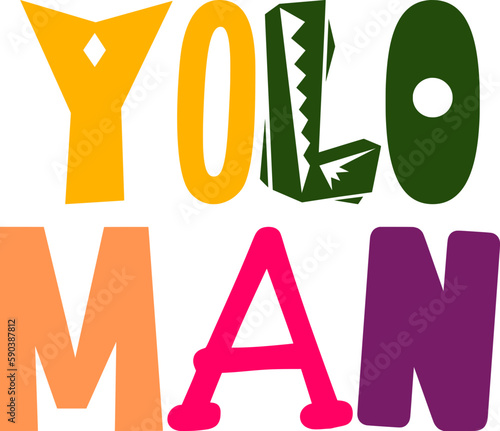 Yolo Man Hand Lettering Illustration for Icon, Social Media Post, Motion Graphics, Presentation 