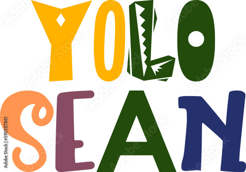 Yolo Sean Typography Illustration for Icon, Logo, Mug Design, Packaging