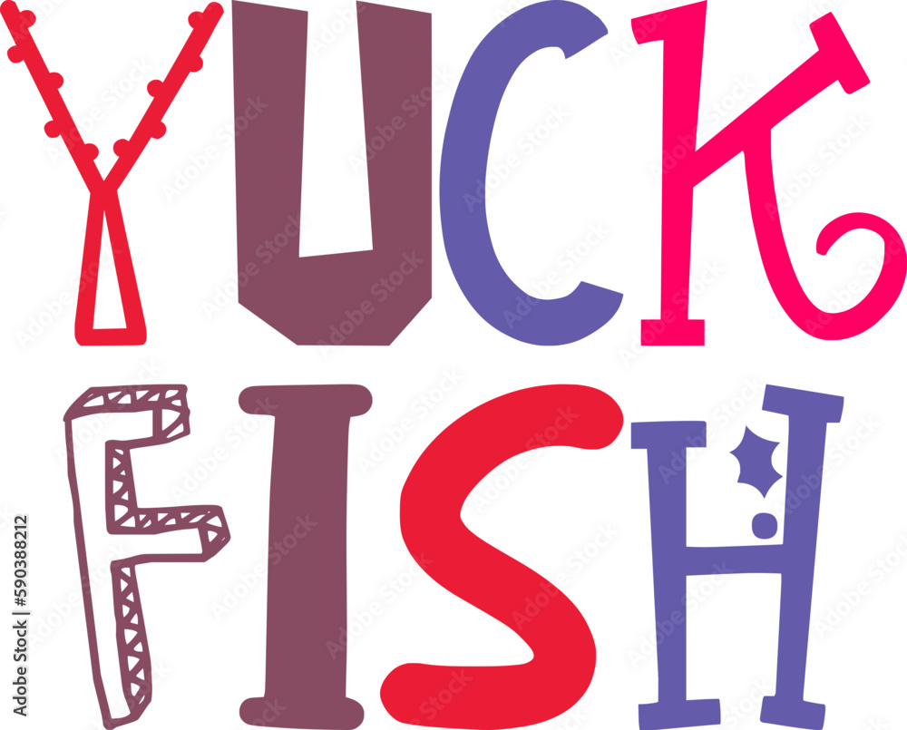Yuck Fish Calligraphy Illustration for Icon, Brochure, Poster, Label Yuck Fish Calligraphy Illustration for Icon, Brochure, Poster, Label