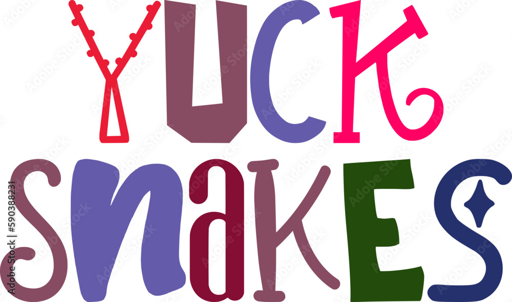 Yuck Snakes Hand Lettering Illustration for Bookmark , Brochure, Social Media Post, Presentation Yuck Snakes Hand Lettering Illustration for Bookmark , Brochure, Social Media Post, Presentation
