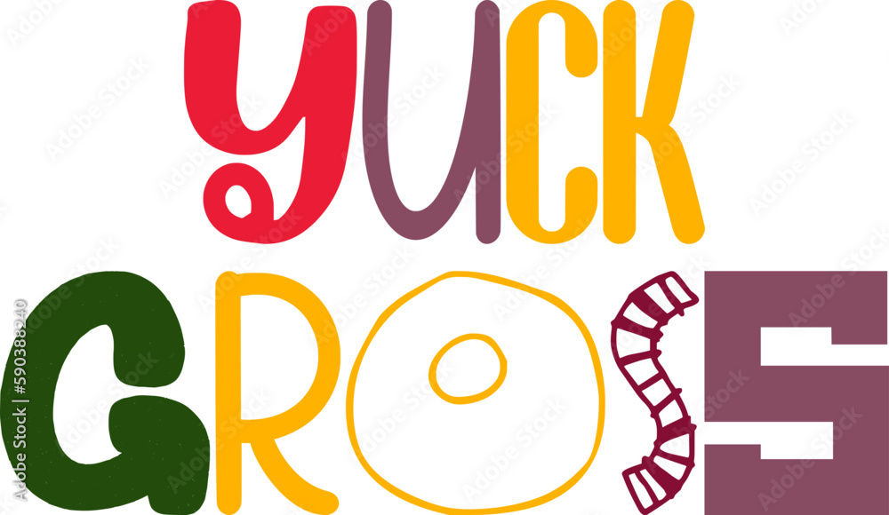 Yuck Gross Hand Lettering Illustration for Stationery, Book Cover