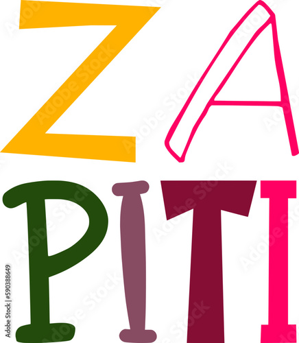 Za Piti Typography Illustration for Presentation   Logo  T-Shirt Design  Newsletter