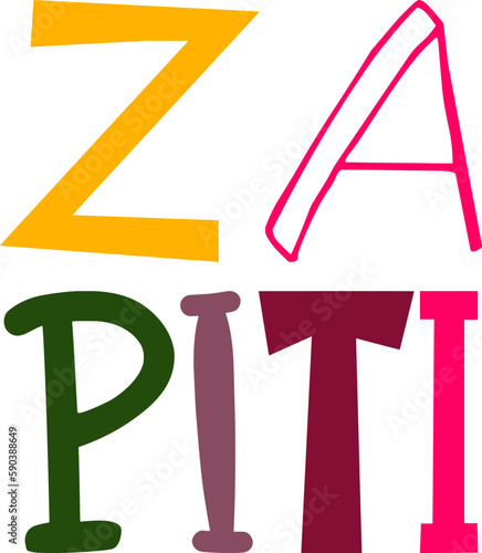 Za Piti Typography Illustration for Presentation , Logo, T-Shirt Design, Newsletter